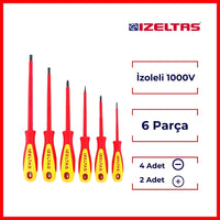 İzeltaş Tornavida Seti, 6 Parça Elektrikçi İzoleli 1000V, Dayanıklı görseli