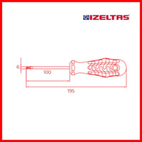 İzeltaş Yıldız Uçlu Tornavida, 6x100 mm, Opak Seri, Güvenli ve Hassas görseli