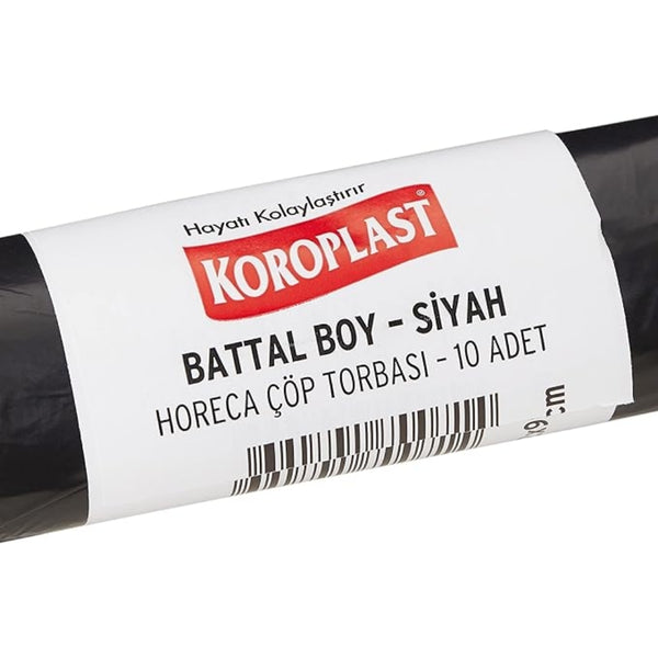 Koroplast | Eko Endüstriyel Çöp Torbası, Battal Boy 72x95 cm, Siyah, 300 gr, 10'lu Paket, 46 Mikron Kalınlık ana görseli