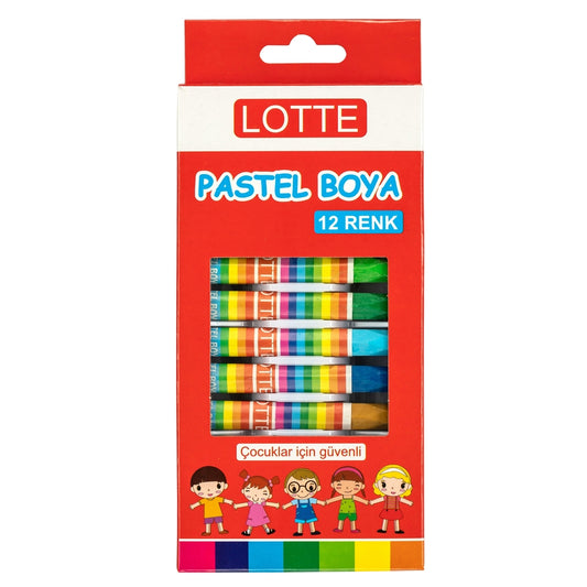 Lotte | Pastel Boya Seti, Ufalanmaya Dayanıklı ve Pürüzsüz Boyayan Canlı Renkli Pastel Boya, 12 Renkli Set - Rodoplu Store