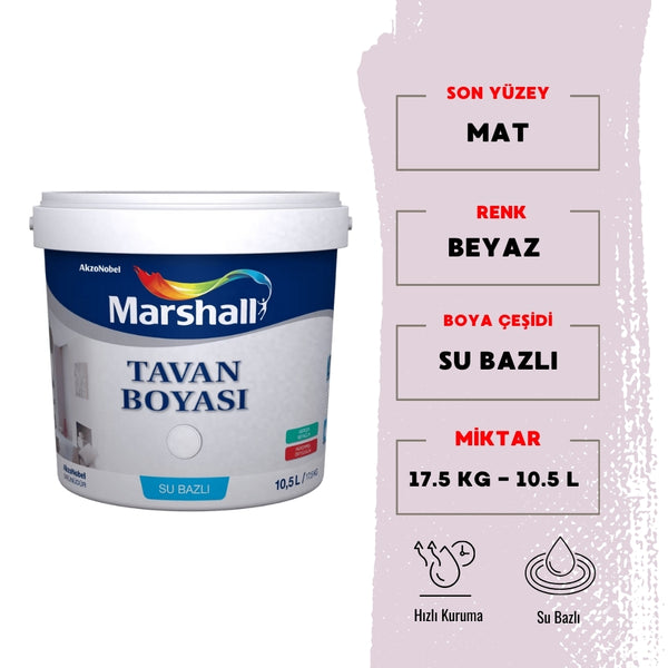 Marshall | Tavan Boyası, Su Bazlı, 17.5 kg - 10.5 L ana görseli
