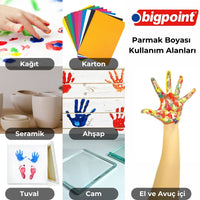Bigpoint | Parmak Boyası, Parmak ve Fırça ile Kullanıma Uygun, Çocuklar için Güvenli Boya, 500 ml, Sarı görseli
