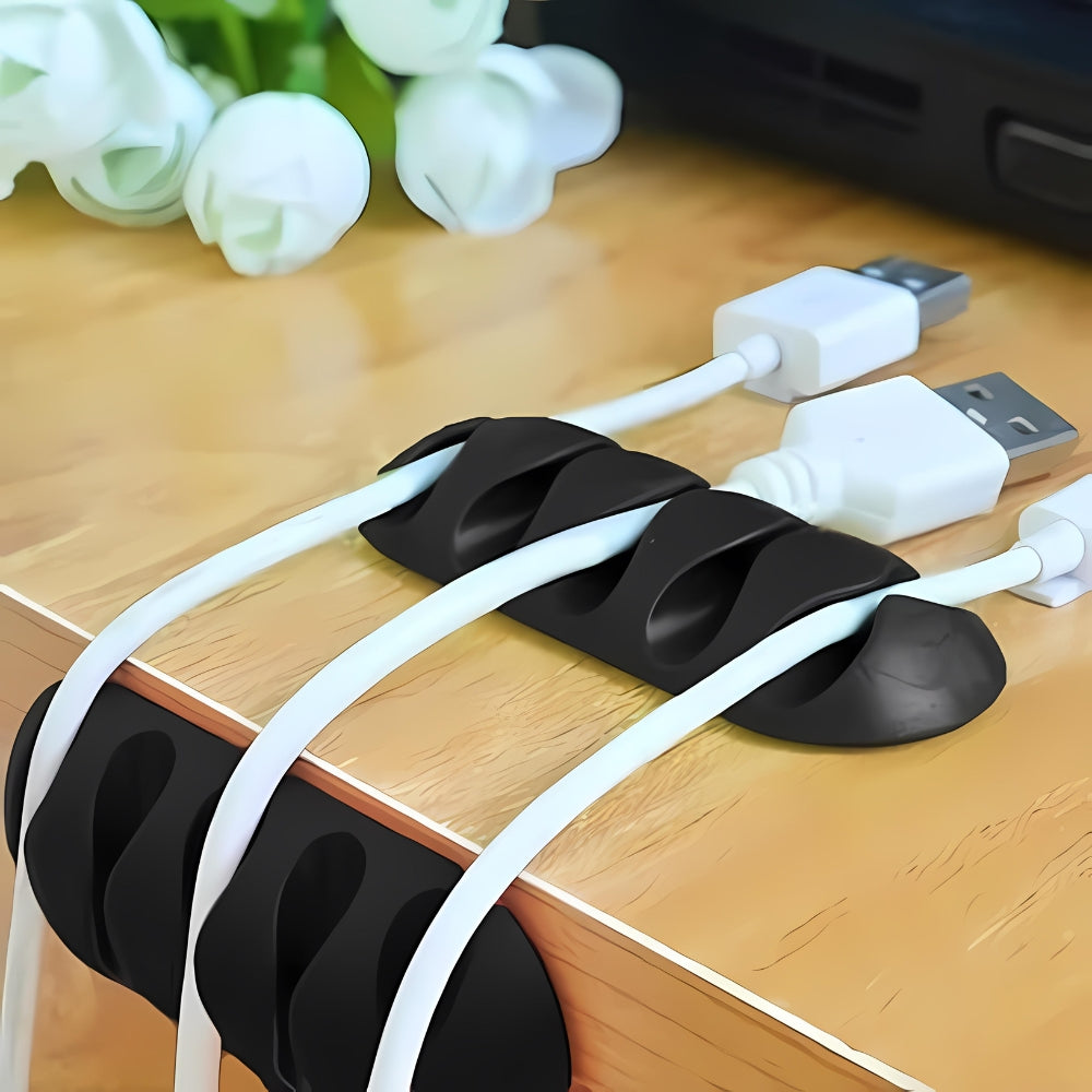 Rodoplu Basics | 5 Kanallı Kablo Tutucu, Masa Üstü ve Duvar Kablo Düzenleyici, Üçlü Paketli USB Kablo Tutucu, Masa Kablo Klipsi, Kablo Yönetimi, Kablo Sabitleyici, 3'lü Paket, Kırmızı - Rodoplu Store