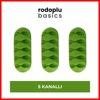 Rodoplu Basics | 5 Kanallı Kablo Tutucu, Masa Üstü ve Duvar Kablo Düzenleyici, Üçlü Paketli USB Kablo Tutucu, Masa Kablo Klipsi, Kablo Yönetimi, Kablo Sabitleyici, 3'lü Paket, Yeşil görseli