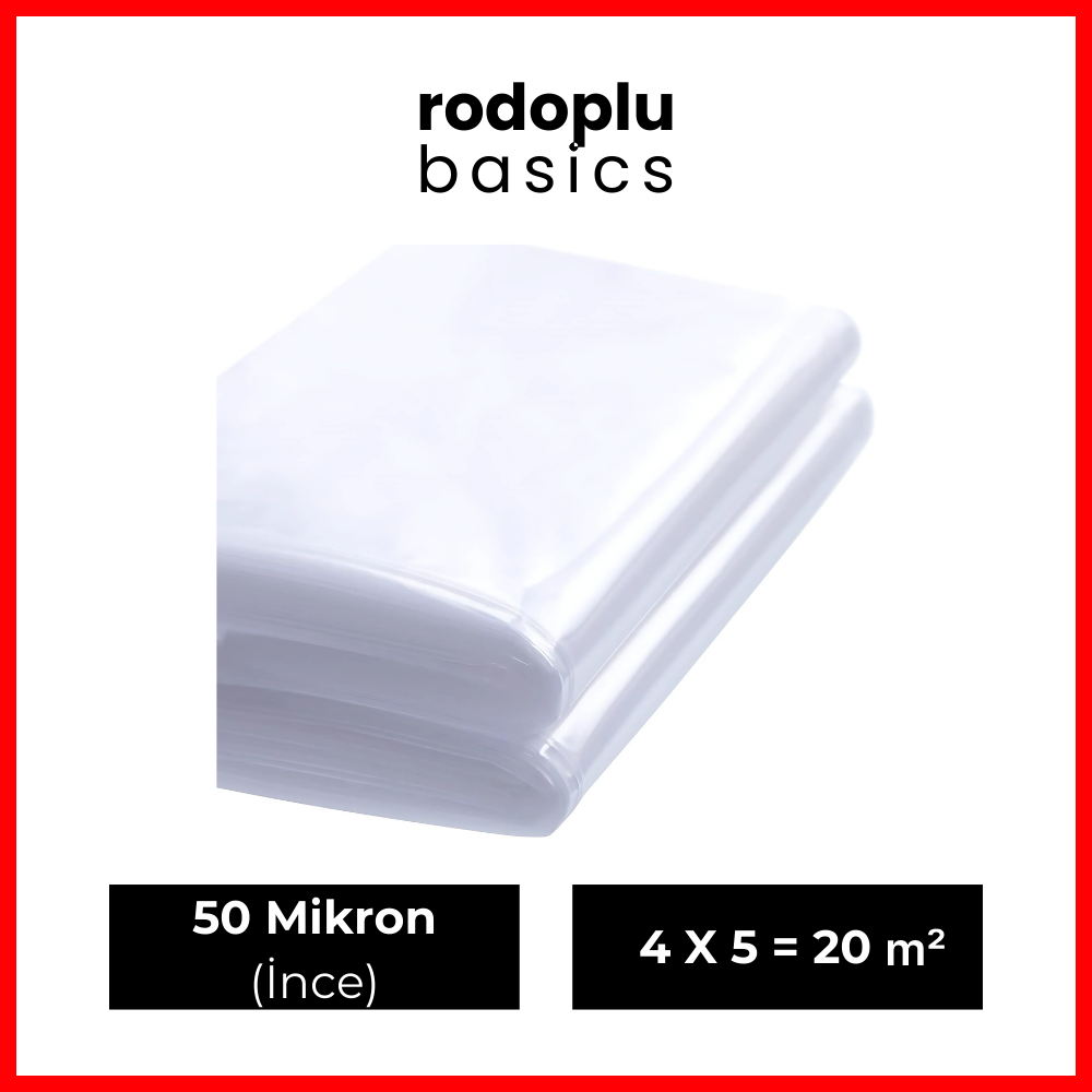 Rodoplu Basics | Hışır Örtü, Naylon Örtü, Su ve Toz Geçirmez Boya Badana ve Taşıma Örtüsü, İnce, 20 m² - Rodoplu Store