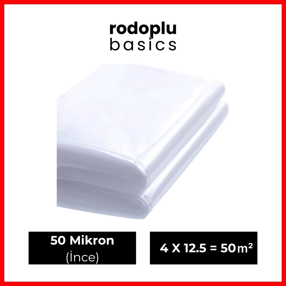 Rodoplu Basics | Hışır Örtü, Naylon Örtü, Su ve Toz Geçirmez Boya Badana ve Taşıma Örtüsü, İnce, 50 m²