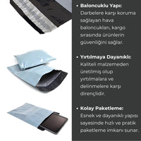 Rodoplu Basics | Kargo Poşeti, 25 x 18 cm, Yırtılmaya - Darbeye Dayanıklı Patpat, Baloncuklu Naylon Poşet, 100 Adet görseli