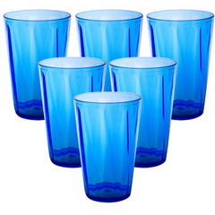 Rodoplu Basics | Meşrubat Bardağı, Mavi, 6 Adet, Kırılmaz, Cam Görünümlü Plastik Bardak, 400 ml ana görseli