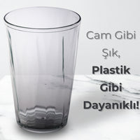 Rodoplu Basics | Meşrubat Bardağı, Şeffaf, Kırılmaz, Cam Görünümlü Plastik Bardak, 400 ml görseli