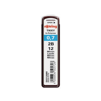 Rotring Min 0.7 mm 2B Kalem Ucu, Siyah, 12 Uçlu Kutu, Yüksek Polimer görseli