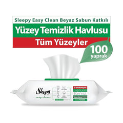 Sleepy | Easy Clean Yüzey Temizlik Havlusu, 100'lü, Beyaz Sabun Katkılı, Doğal İçerikli, Pratik Temizlik ana görseli