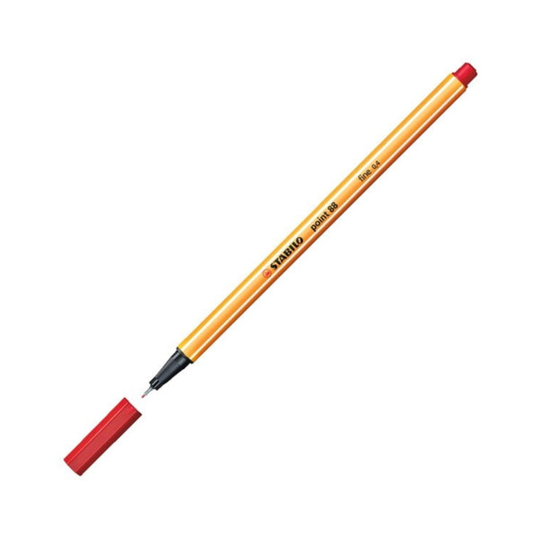 Stabilo | Point 88 Fineliner Kalem, 0.4 mm Uç, Kırmızı, Metal Destekli Uç, Altıgen Tasarım ana görseli