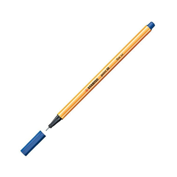 Stabilo | Point 88 Fineliner Kalem, 0.4 mm Uç, Mavi, Metal Destekli Uç, Altıgen Tasarım ana görseli