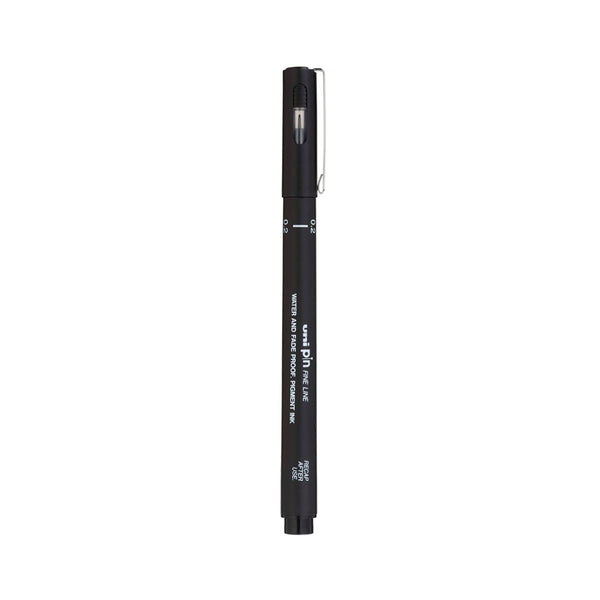 UNİ | Pin 200 Teknik Çizim Kalemi, 0.2 mm Uç, Siyah, Suya ve Solmaya Dayanıklı Pigment Mürekkep ana görseli