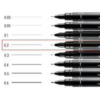 UNİ | Pin 200 Teknik Çizim Kalemi, 0.2 mm Uç, Siyah, Suya ve Solmaya Dayanıklı Pigment Mürekkep görseli