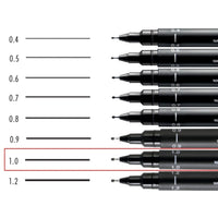 UNİ | Pin 200 Teknik Çizim Kalemi, 1.0 mm Uç, Siyah, Suya ve Solmaya Dayanıklı Pigment Mürekkep görseli