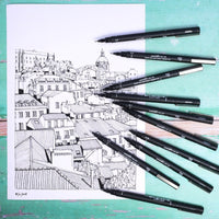 UNİ | Pin 200 Teknik Çizim Kalemi, 1.0 mm Uç, Siyah, Suya ve Solmaya Dayanıklı Pigment Mürekkep görseli
