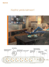 Altılı Çoklu Priz – Akım Korumalı Anahtarlı, 1.5m Uzatma Kablosu, 282J görseli