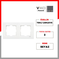 Karre Priz Çerçeve – İkili, Yatay, Beyaz, Şık ve Dayanıklı Tasarım görseli