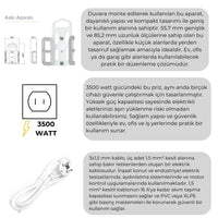 Üçlü Çoklu Priz – Anahtarlı Topraklı, Uzatma Kablosu, 3lü, 3m, Beyaz görseli