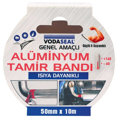 Vodabond | Isıya Dayanıklı Alüminyum Tamir Bandı, 50 mm, 10 m