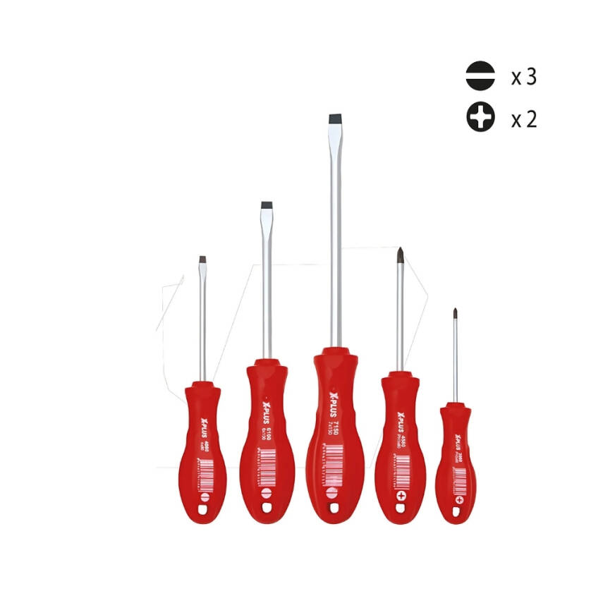 Cerpa X-Plus Tornavida Takımı, Manyetik Uçlu, 5'li Set, Dayanıklı - 1