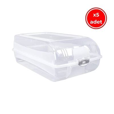 Decobella Ayakkabı Koruma Kutusu, 5 Adet, İstiflenebilir, Gri - Decobella