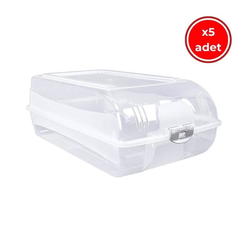 Decobella Ayakkabı Koruma Kutusu, 5 Adet, İstiflenebilir, Gri - 1