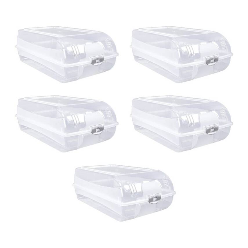 Decobella Ayakkabı Koruma Kutusu, 5 Adet, İstiflenebilir, Gri - 2