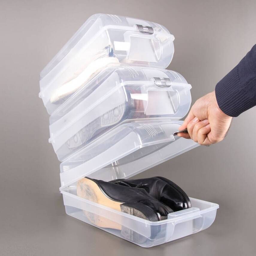 Decobella Ayakkabı Koruma Kutusu, 5 Adet, İstiflenebilir, Gri - 5