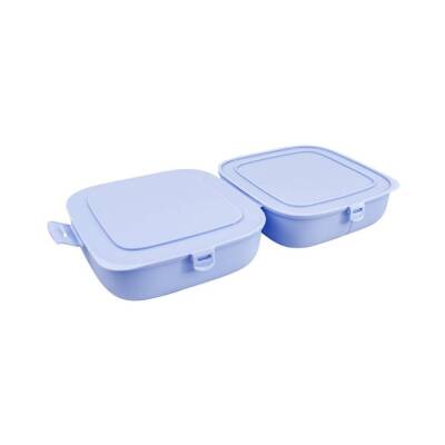 Decobella Çift Kapaklı Beslenme Kabı, Mavi, Sızdırmaz, Pratik Tasarım - 2