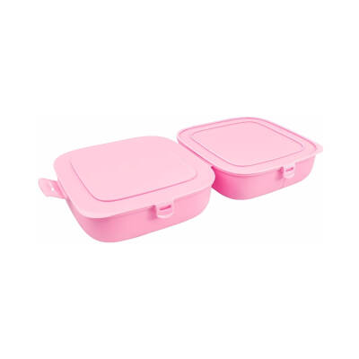 Decobella Çift Kapaklı Beslenme Kabı, Pembe, Sızdırmaz, Pratik Tasarım - 2