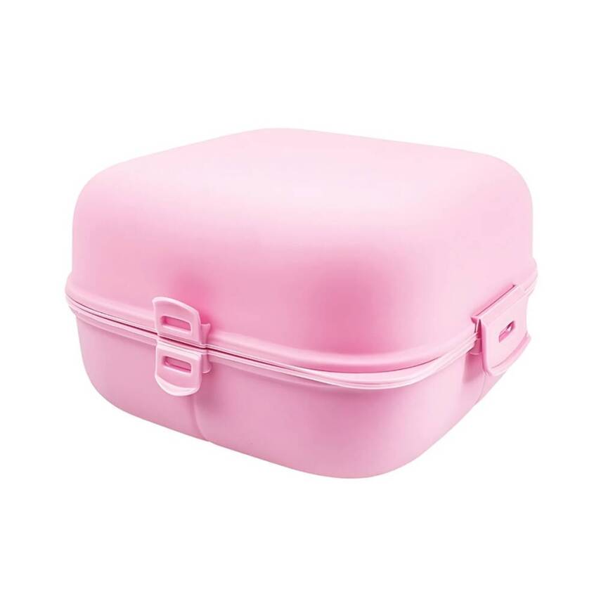 Decobella Çift Kapaklı Beslenme Kabı, Pembe, Sızdırmaz, Pratik Tasarım - 1