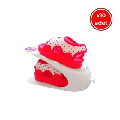 Decobella Çocuk Ayakkabı Rampası, 10 Adet, Beyaz, Yer Tasarruflu - Decobella