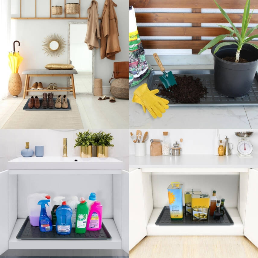 Decobella Çok Amaçlı Ayakkabı Tepsisi, Su Geçirmez Yapı, Beyaz - 5