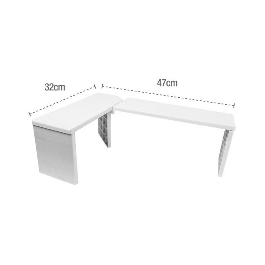 Decobella Çok Fonksiyonlu Düzenleyici Raf, Beyaz, Dönebilir Tasarım - 3