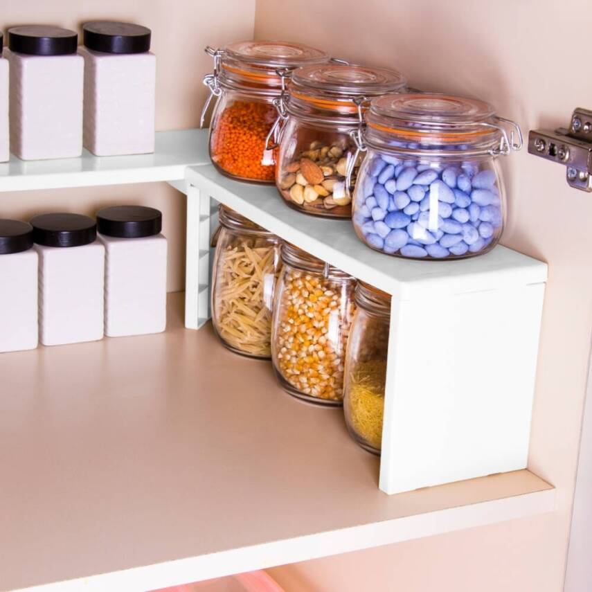 Decobella Çok Fonksiyonlu Düzenleyici Raf, Beyaz, Dönebilir Tasarım - 4