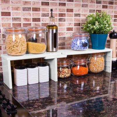 Decobella Çok Fonksiyonlu Düzenleyici Raf, Beyaz, Dönebilir Tasarım - 6