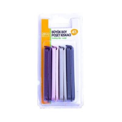 Decobella Geniş Poşet Kıskacı, 4’lü, Pratik ve Sızdırmaz Kilitleme - 2