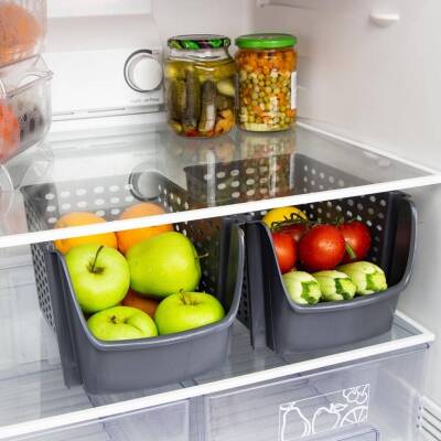 Decobella İstiflenebilir Geniş Düzenleyici Sepet, Siyah, Şık Tasarım - 3