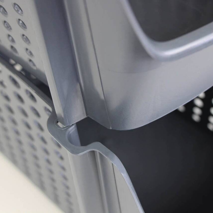 Decobella İstiflenebilir Geniş Düzenleyici Sepet, Siyah, Şık Tasarım - 4