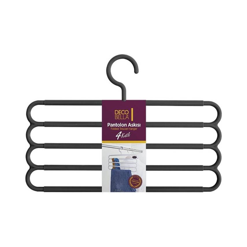 Decobella Pantolon Askısı, Dayanıklı, Yer Tasarruflu Tasarım, Antrasit - 1