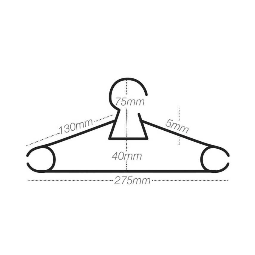 Decobella Plastik Çocuk Elbise Askısı, Beyaz, Hafif, Dayanıklı, 6’lı - 2