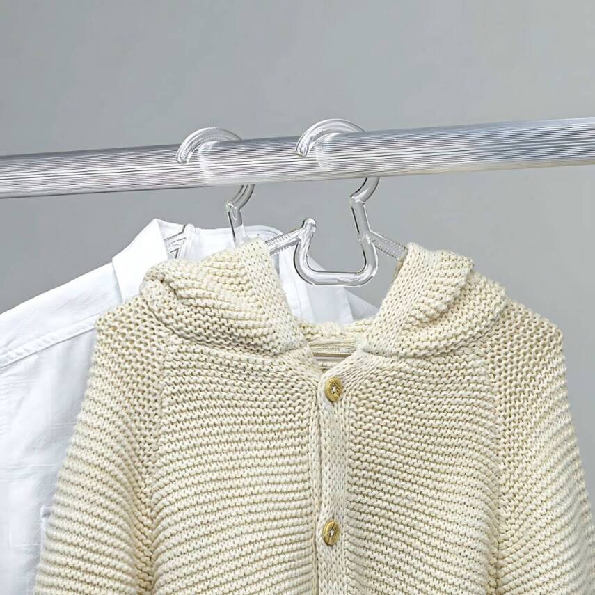 Decobella Plastik Çocuk Elbise Askısı, Şeffaf Kristal, Dayanıklı, 6’lı - 3