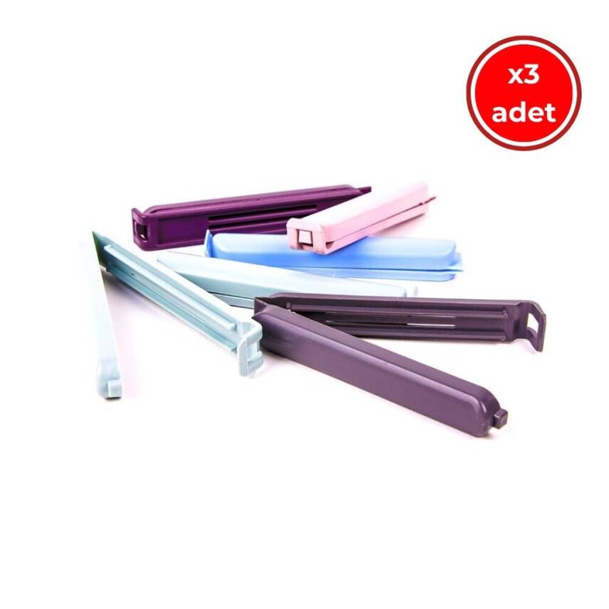 Decobella Poşet Kıskacı, 12’li, 3 Adet, Pratik ve Sızdırmaz Kilitleme - 1