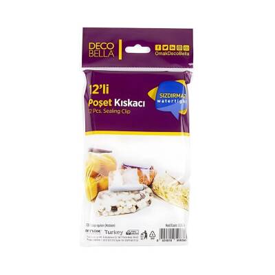 Decobella Poşet Kıskacı, Pratik ve Sızdırmaz Kilitleme, 12’li - 2