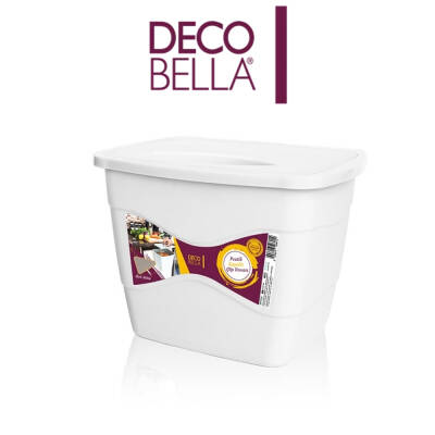 Decobella Pratik Kapaklı Çöp Kovası, Beyaz, Dolap Kapaklarına Takılır - 3