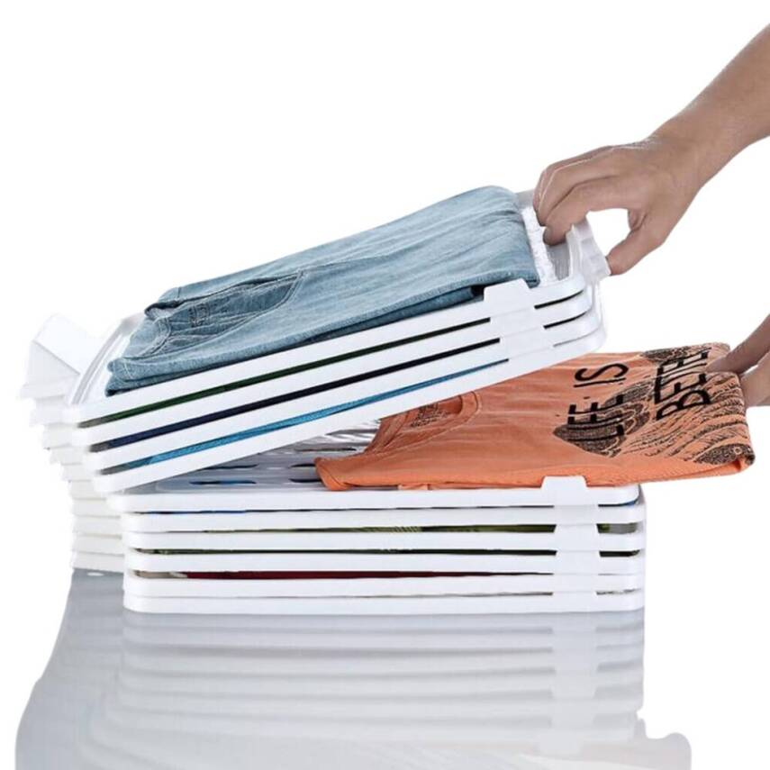 Decobella T-Shirt Düzenleyici, 5 Adet, Beyaz, Kırışıklık Önleyici - 5