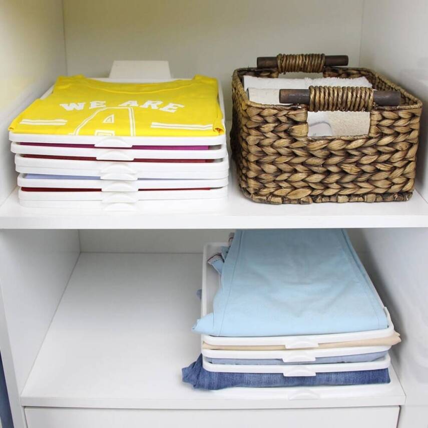 Decobella T-Shirt Düzenleyici, 5 Adet, Beyaz, Kırışıklık Önleyici - 6