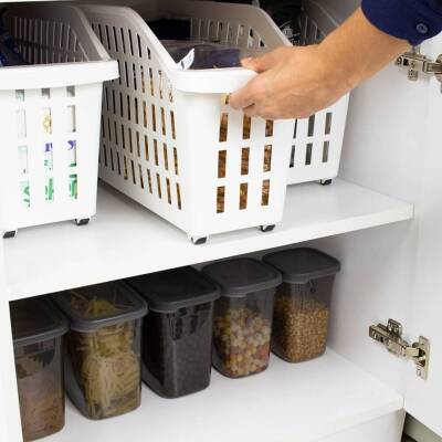 Decobella Tekerlekli Düzenleyici Sepet, 13 L, Pratik ve Taşınabilir - 4